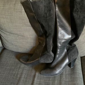 BCBGeneration black boots. Half suede half leather. Zipper up back of boot.